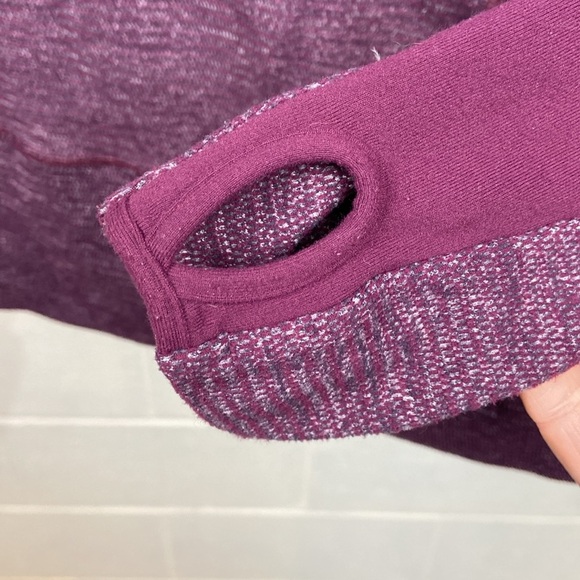 Lululemon Stride Jacket Mini Check Pique Plum Purple Size 4 Hooded Full Zip - Picture 9 of 11